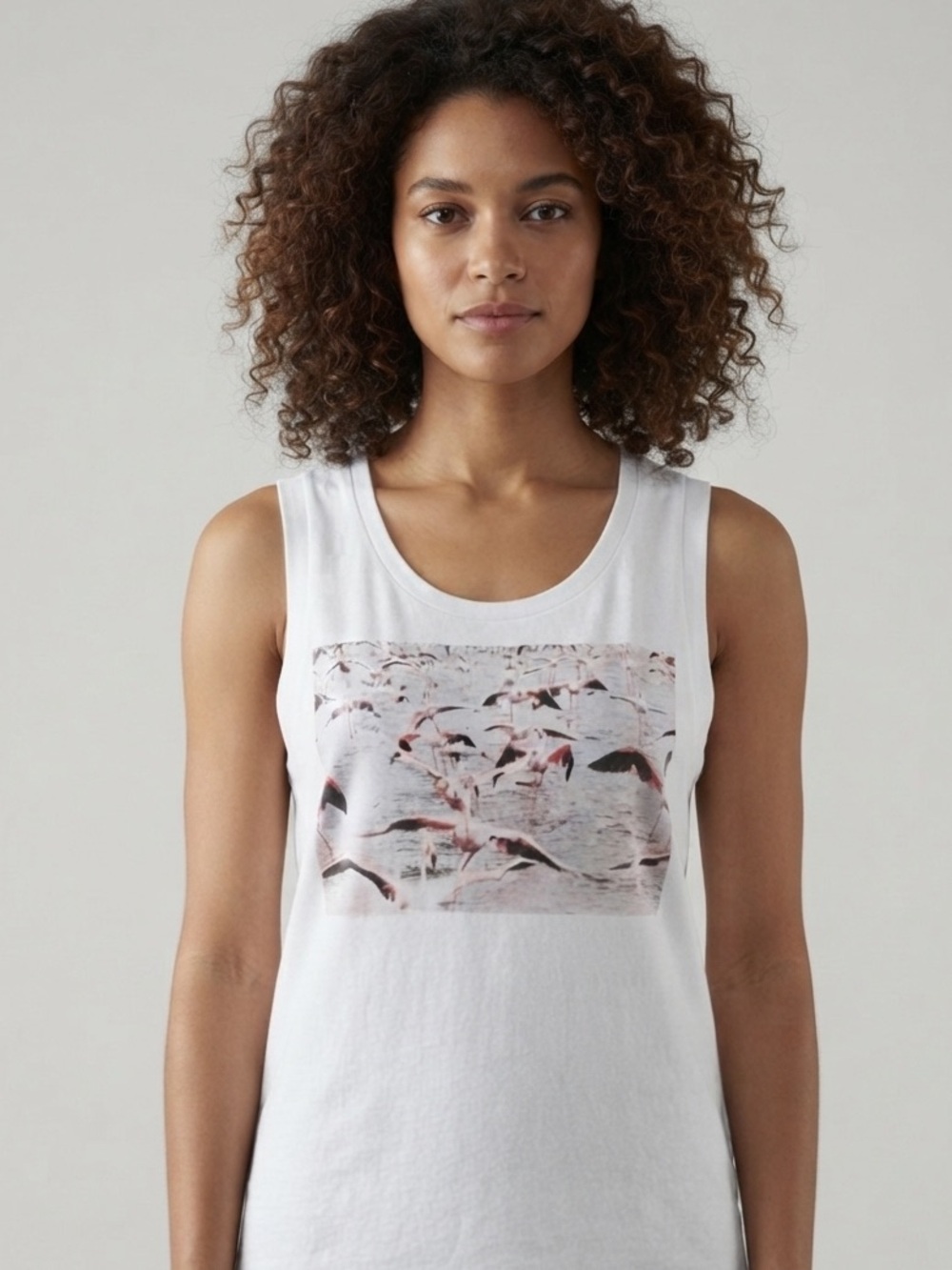 KOCH Nicole Musselman Flamingo Graphic Muscle Tank XS Taylor’s Eras Tour Style